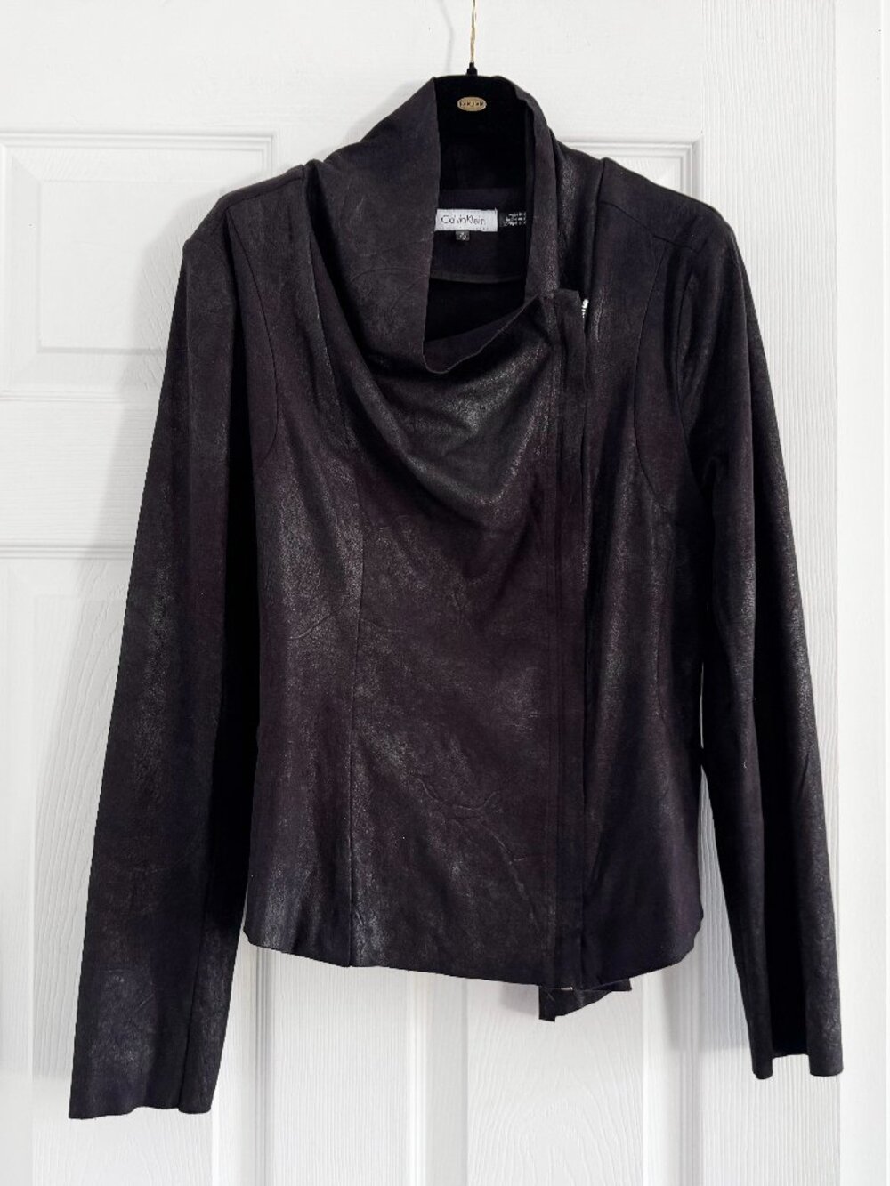Calvin Klein Faux Suede Drapey Jacket, size Small